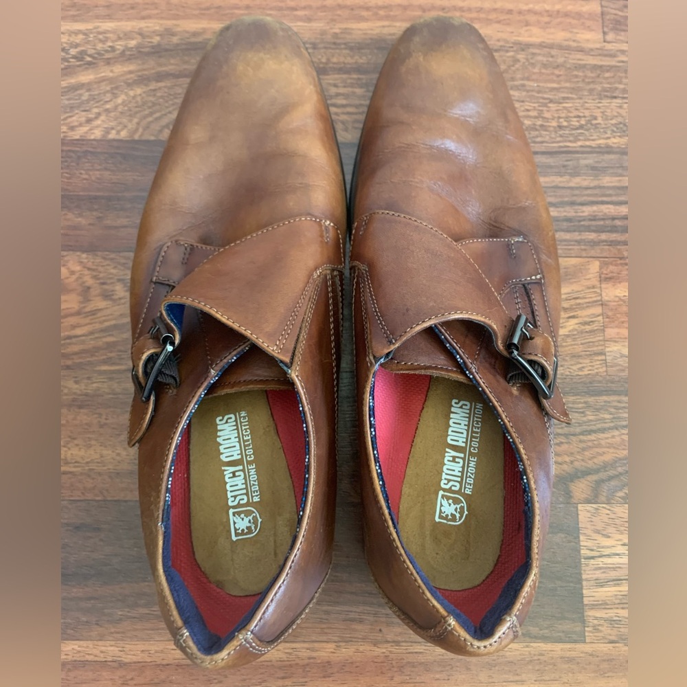 Stacy Adams Karcher Monk Strap Cognac Size 8 M - image 6